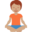 person in lotus position, medium skin tone